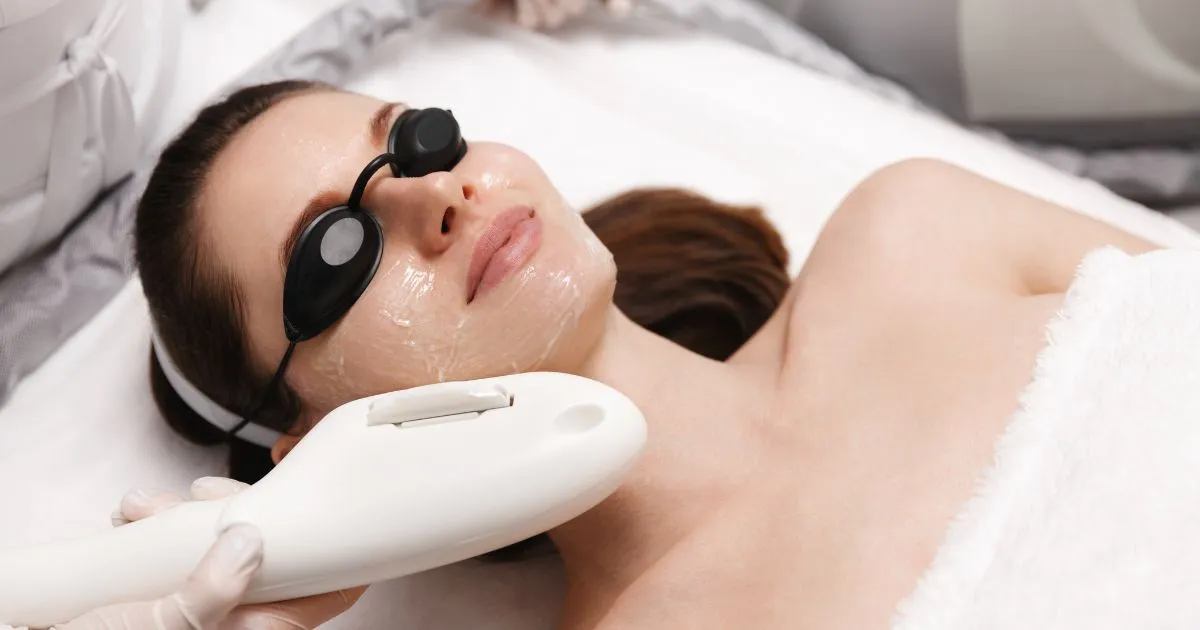 Woman receiving a photofacial treatment at a medical spa in New York, NY